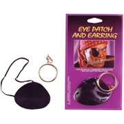 Satin Eye Patch with Earring Adult Halloween Accessory