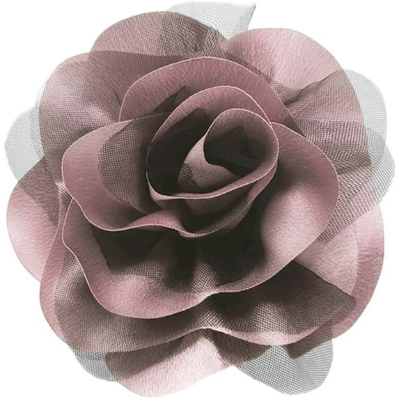 Satin Fabric Rose Flower Brooch for Women 5.5in Oversized Camellia Corsage Elegant Floral Boutonniere for Wedding Party Dance Banquet Ceremony Dress Accessory Handmade Jewelry