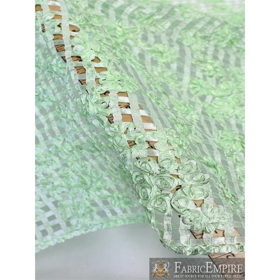 Satin Fabric Shiny Rosette GREEN(Sold By The Yard)