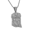 thumbnail image 1 of Satin Finish Rhodium Mini Jesus Face Pendant, 1 of 1