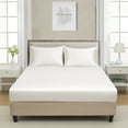 thumbnail image 1 of Queen Satin Fitted Sheet Ivory White - Luxury Silky Smooth Cooling Bottom Sheet, Fade-Resistant, 1 of 5
