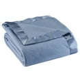 thumbnail image 1 of OakRidge Fleece Blanket with Luxurious Satin Binding Edges, Lightweight & Machine Washable | Blue, Twin, 1 of 4
