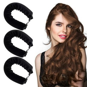 Satin Flexi Rods for Heatless Overnight Jumbo Curls, No-Heat Styling Tools for All Hair Types, 3pcs Black