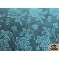 thumbnail image 1 of Satin Floral Jacquard Fabric AQUA / 58" Wide / Sold by the yard, 1 of 1