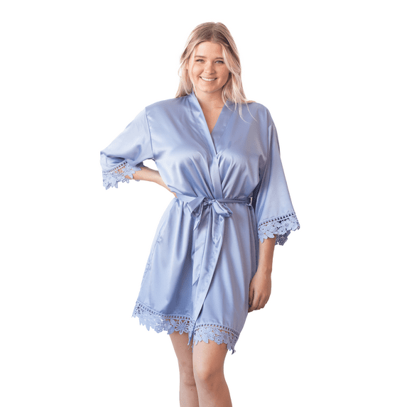 Satin Floral Lace Robe