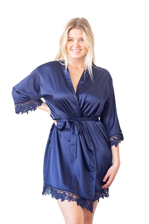 Satin Floral Lace Robe