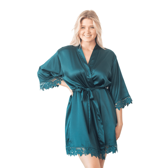 Satin Floral Lace Robe