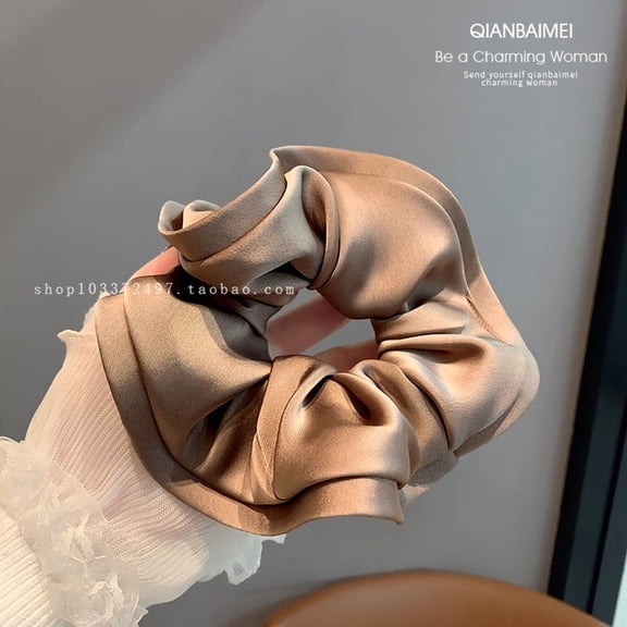 "Satin French Vintage Puff Hair Tie - Ultra-Ethereal Korean-Inspired Floral Hairband, Trendy & Versatile for Outings"