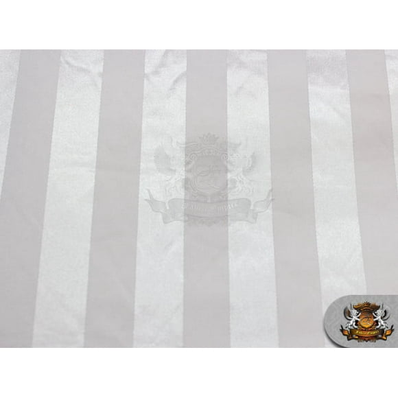 Satin Glossy Stripe Fabric WHITE / 58" Wide / Sold by the yard