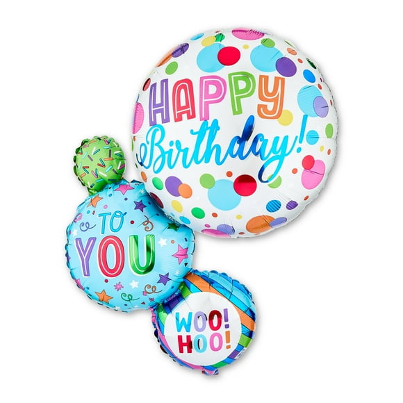 28" Multicolor Confetti Happy Birthday to You Balloon, by Way To Celebrate