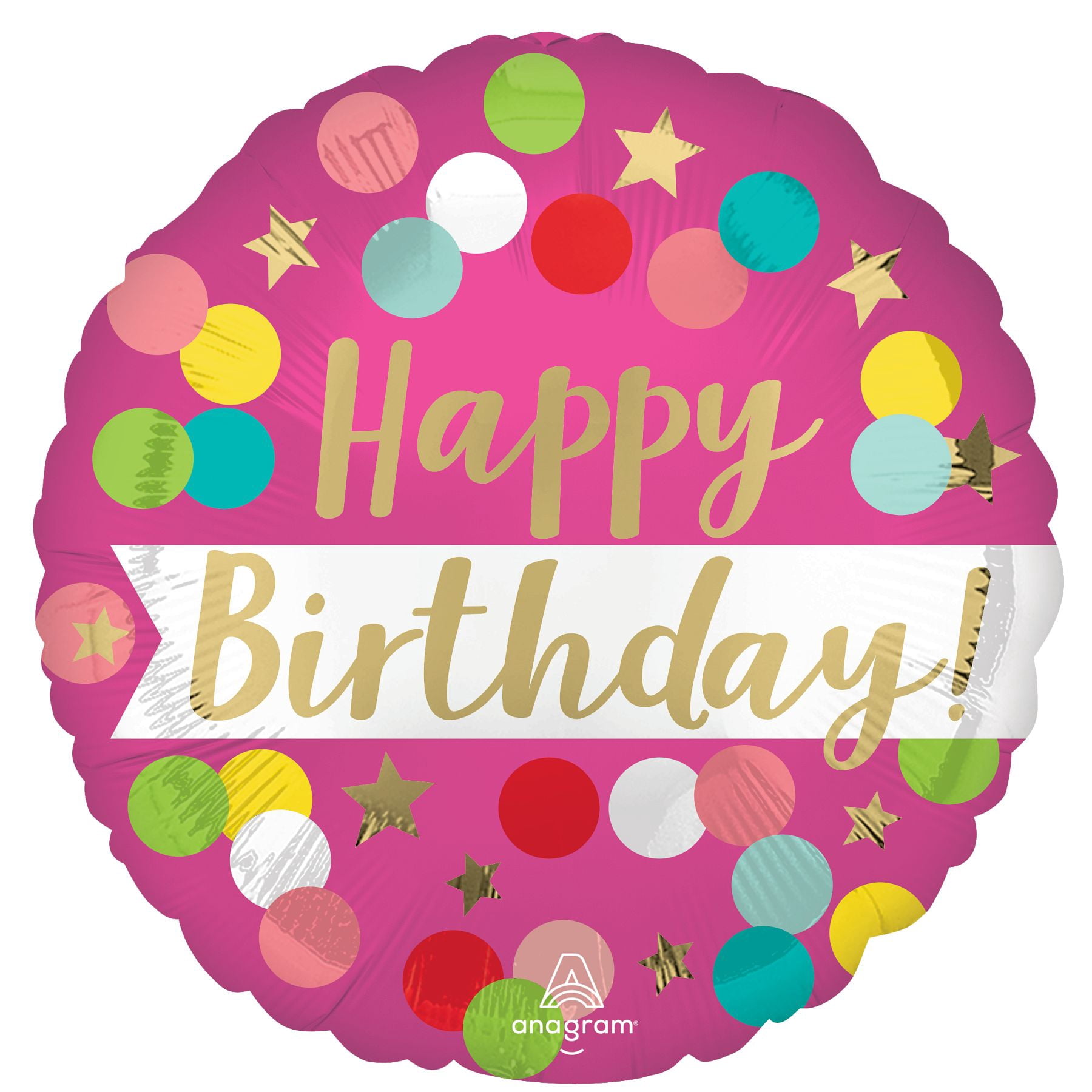 17" Pink Confetti Happy Birthday Balloon, by Way To Celebrate