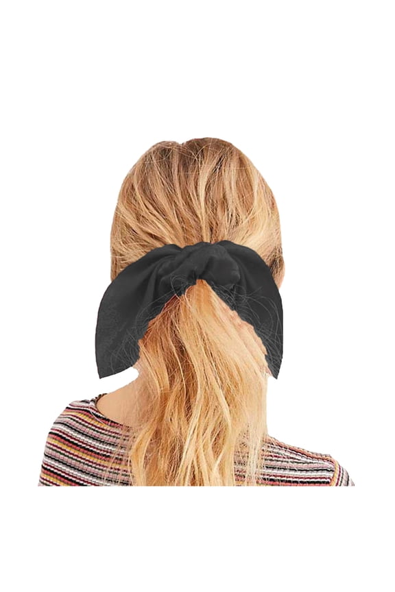 Satin Hair Scrunchies for Women BWASD Elastic Bow Knot Hair Ties No Damage & Non Slip Solid Color Cotton Hair Accessories Daily Wear Outdoor Outfit