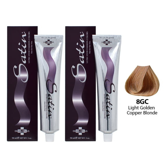 Satin Haircolor 8GC Light Golden Copper Blonde (Pack of 2)