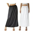 thumbnail image 1 of Satin Half Slip for Women Long Underskirt Dress Extender Lace Trim Maxi Skirt for Under Dresses Slip L-XXXL, 1 of 7