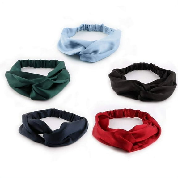 Satin Headband, Silk Headbands for Women Pack of 5