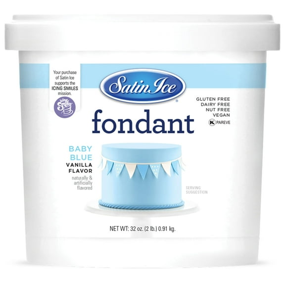 Satin Ice Fondant, Baby Blue, 2 Pound
