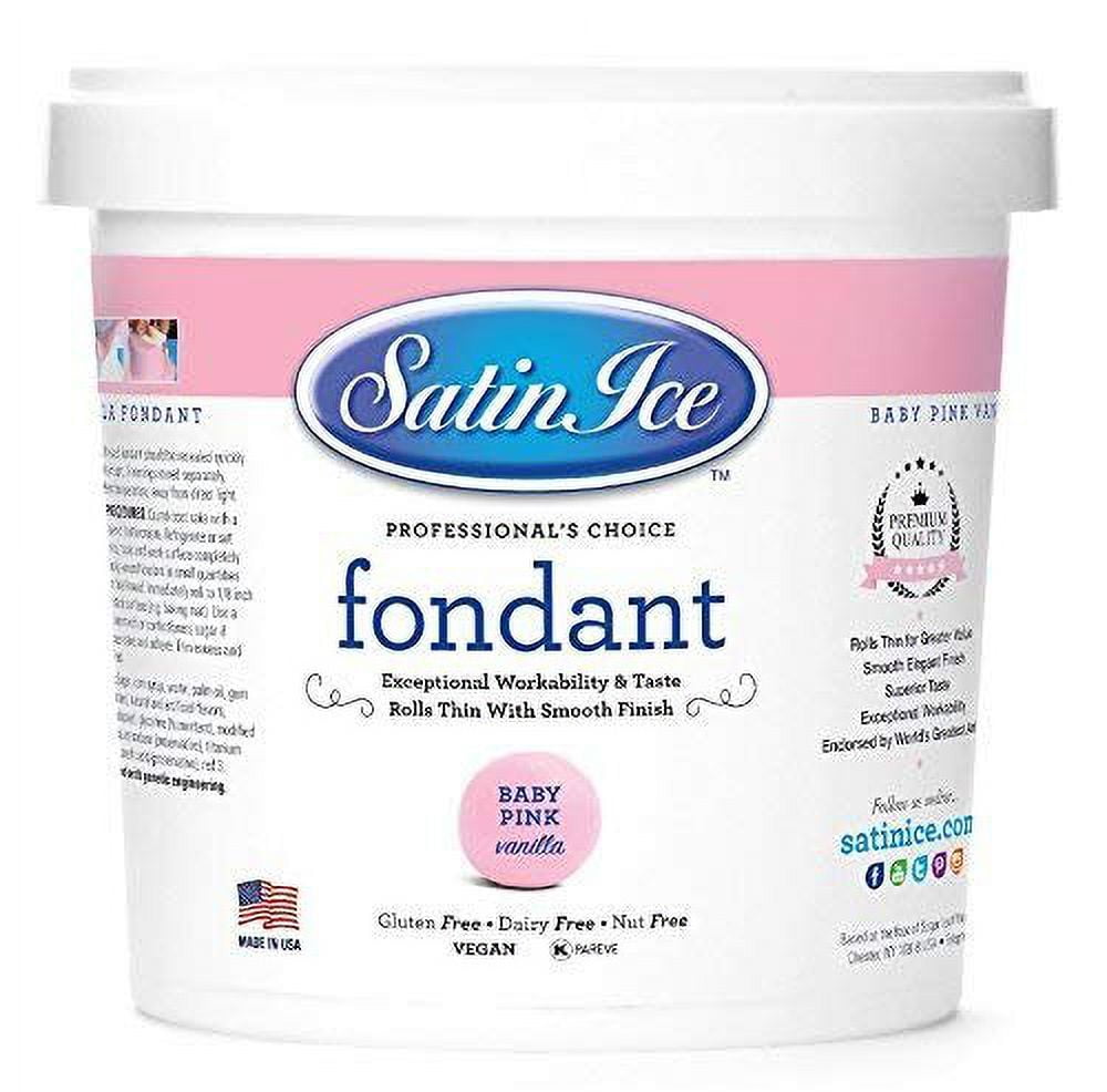 Satin Ice Baby Pink Fondant, Vanilla, 5 Pounds