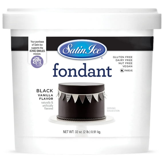 Satin Ice Fondant, Black, 2 Pound