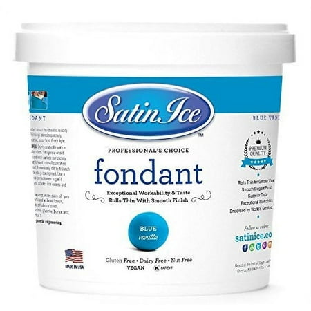 Satin Ice Blue Fondant, Vanilla, 2 Pounds