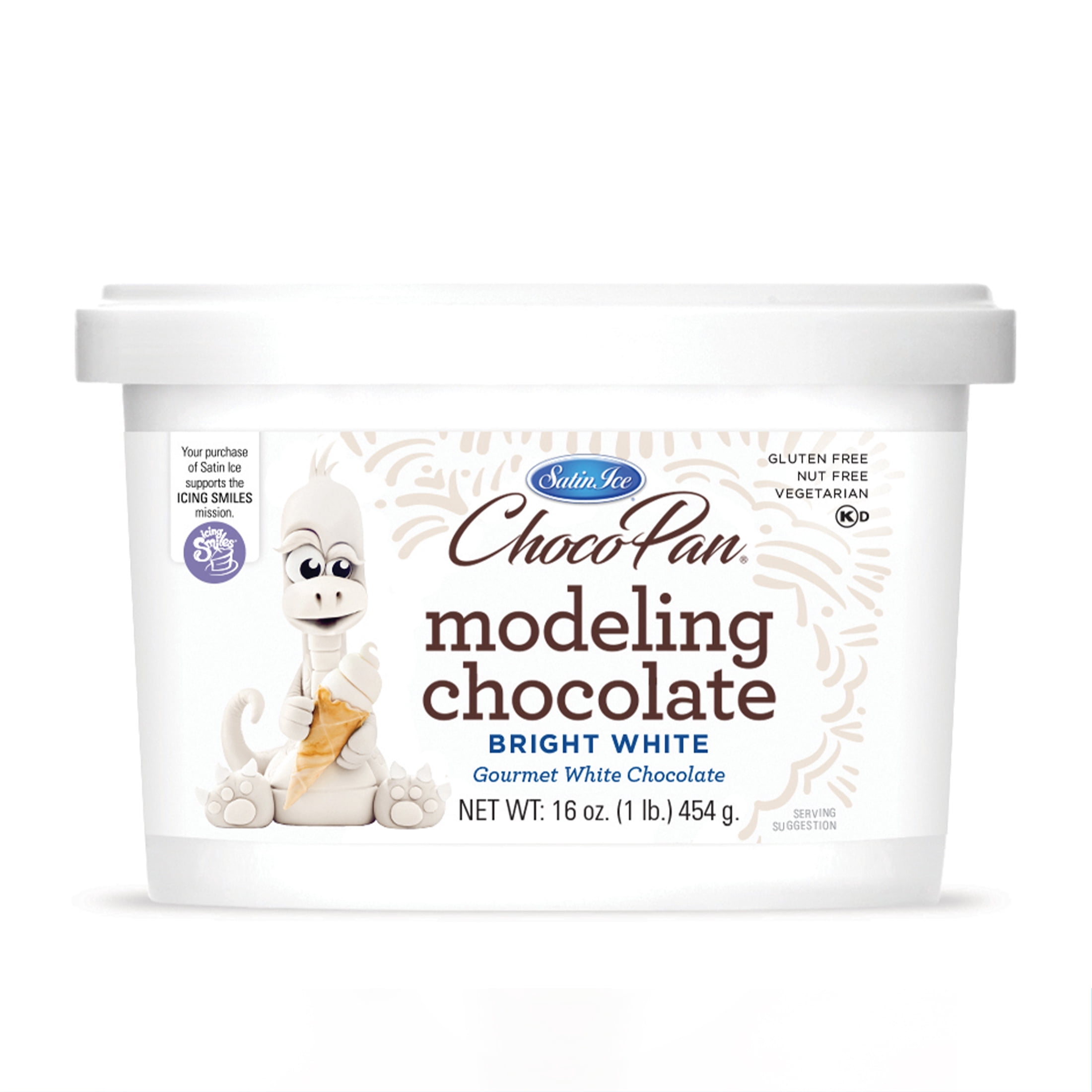 Satin Ice, Modeling Chocolate, 1 Pound, Bright White Gluten-Free