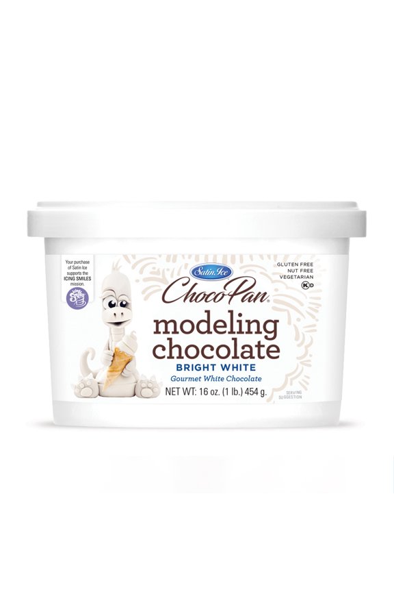 ChocoPan Bright White Modeling Chocolate for Cake Decorating, 1 Pound, Gluten-Free, Nut-Free, Vegetarian, Kosher Dairy