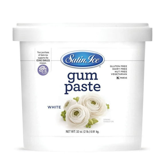 Satin Ice Gum Paste GGA1 for Cake Decorating, White (2 Pound)