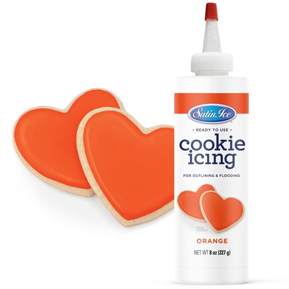 Satin Ice Orange Cookie Icing - 8oz - Bottle
