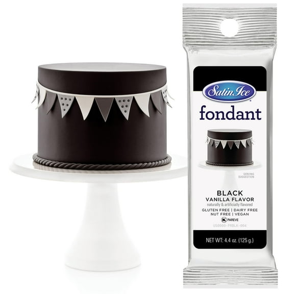 Satin Ice Fondant, Black, 4.4 Ounce