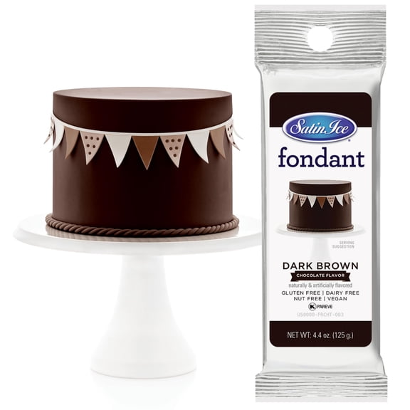 Satin Ice Fondant, Dark Chocolate, 4.4 Ounce