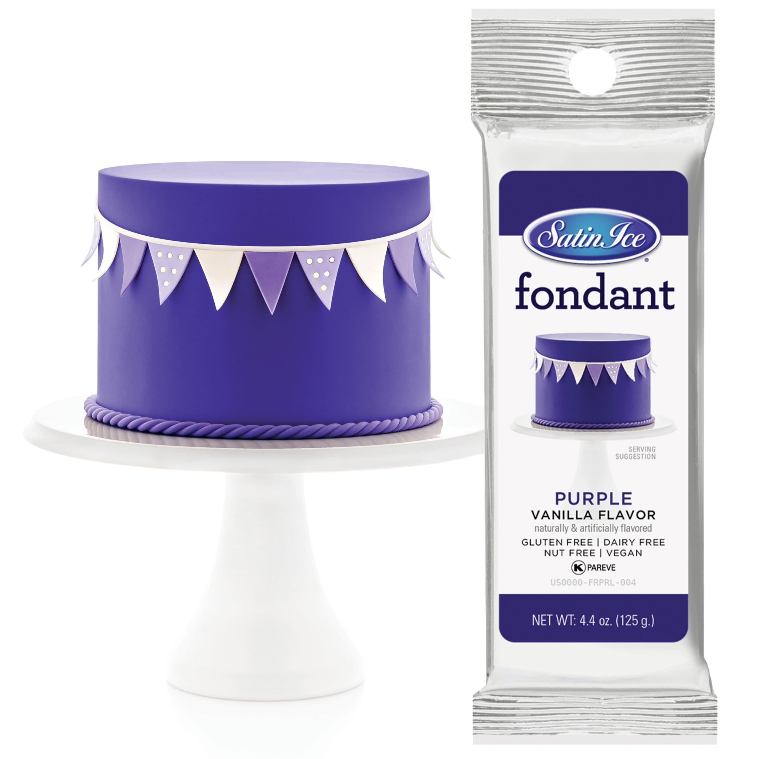 Satin Ice Fondant, Purple , 4.4 Ounce