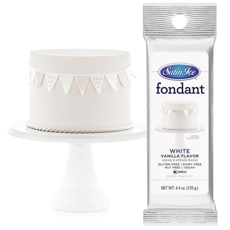 Satin Ice Fondant for Cake Decorating, White, Vanilla, 4.4 Ounce