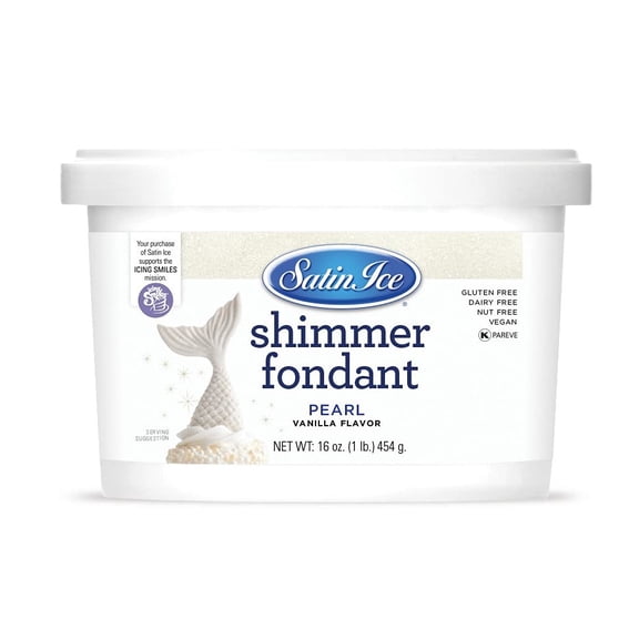 Satin Ice Pearl Shimmer Fondant With Edible Glitter (1 Pound, Vanilla) For Cake Decorating