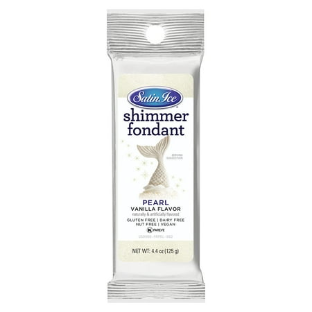 Satin Ice Pearl Shimmer Fondant With Edible Glitter (4.4 Ounces, Vanilla) For Cake Decorating