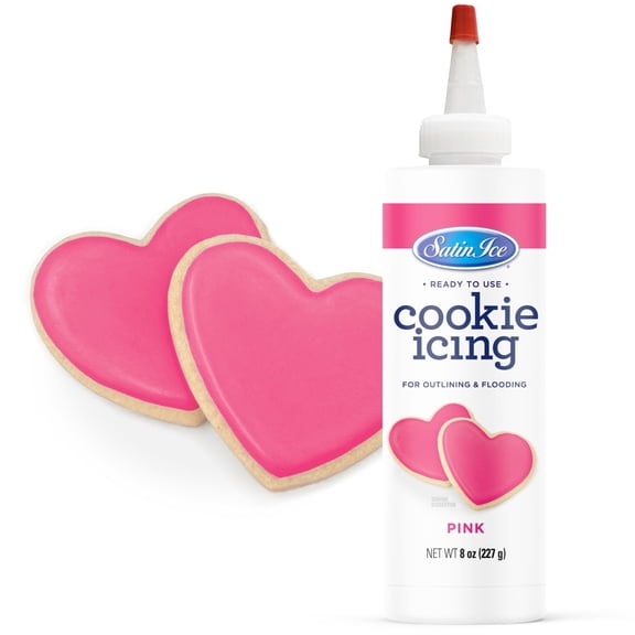 Satin Ice Pink Cookie Icing - 8oz - Bottle