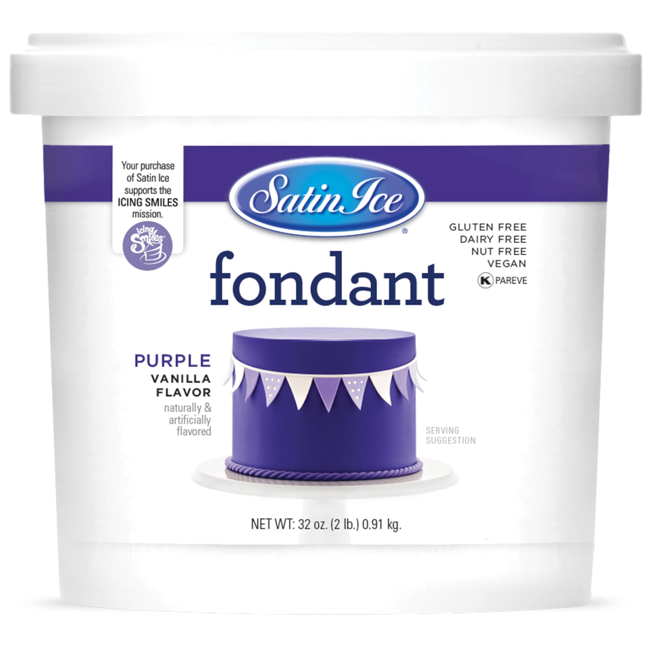 Satin Ice Fondant, Purple, 2 Pound