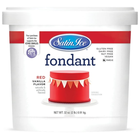 Satin Ice Fondant, Red, 2 Pound