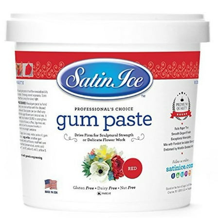 Satin Ice Red Gum Paste, Vanilla, 2 Pound