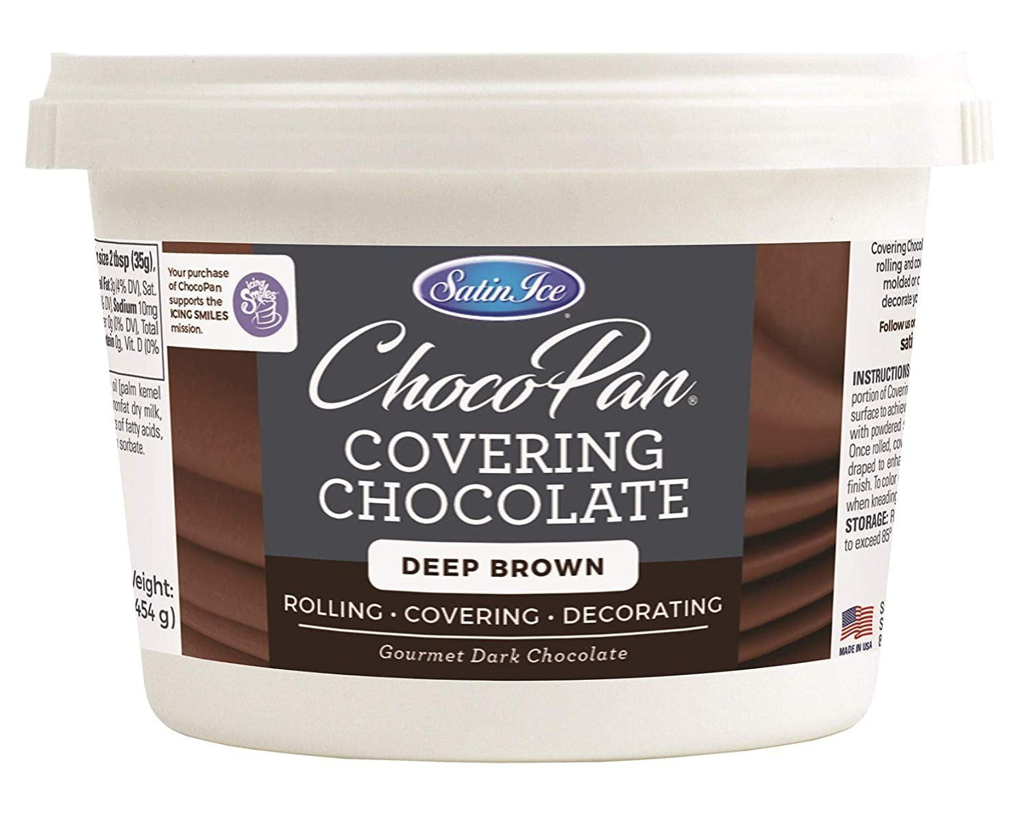 Satin Ice SI11-11013 1 lbs Pail Choco Pan Covering Chocolate, Deep ...
