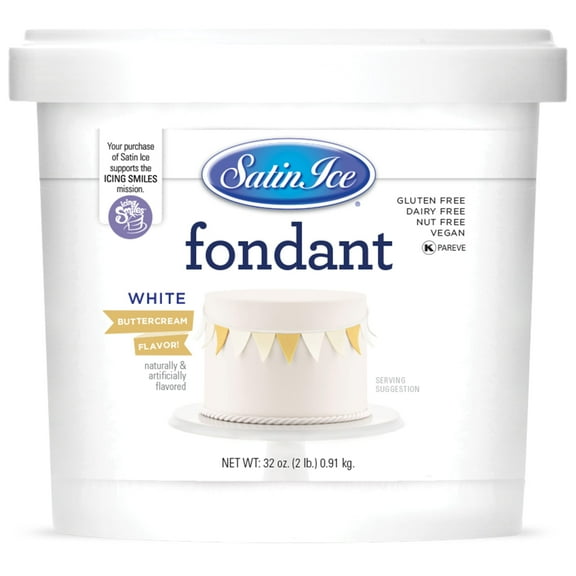 Satin Ice Fondant, White Buttercream, 2 Pound