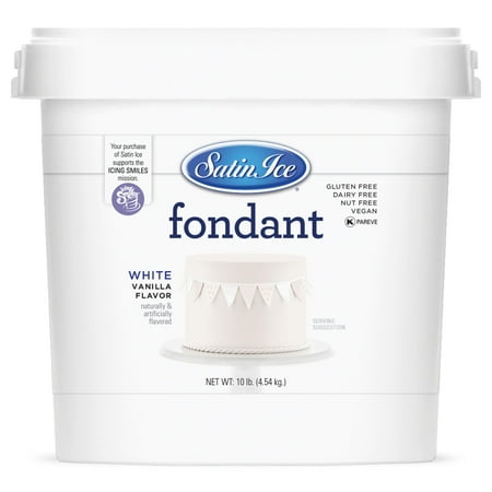 Satin Ice Fondant for Cake Decorating, White, Vanilla, 10 Pound