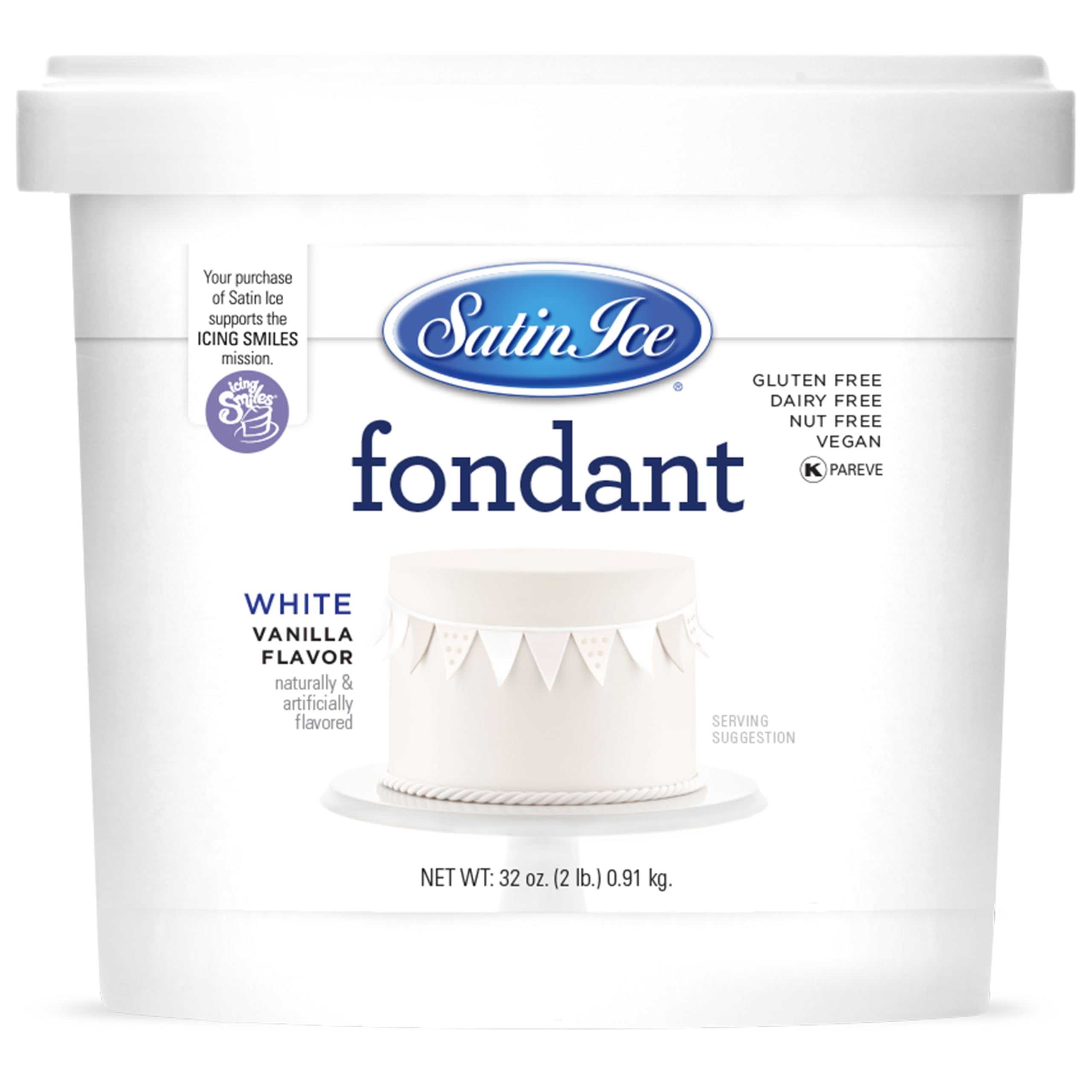 Satin Ice Fondant, White, 2 Pound