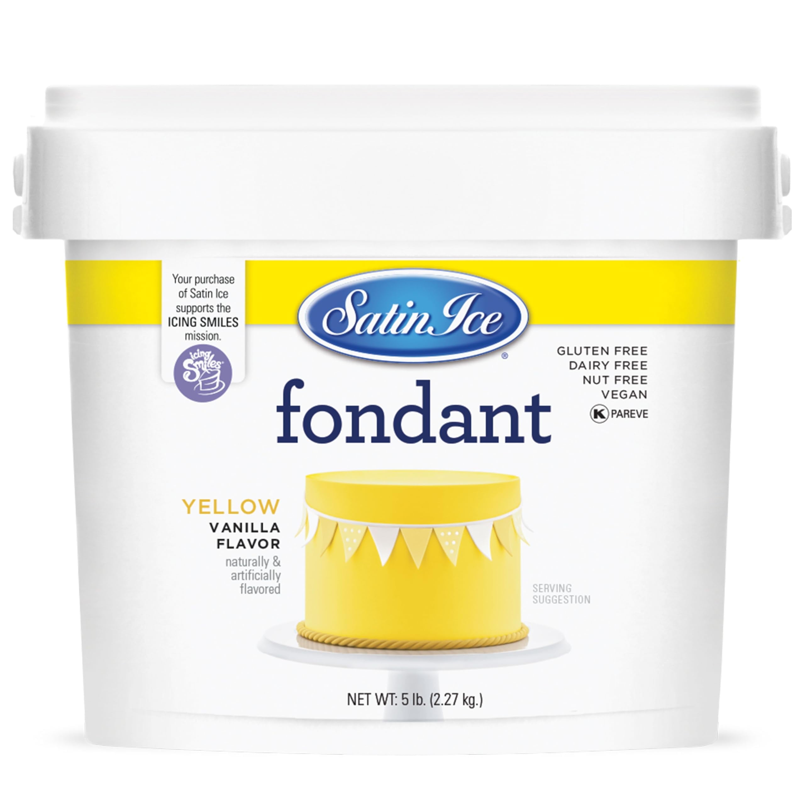 Satin Ice Fondant, Yellow, 5 Pound
