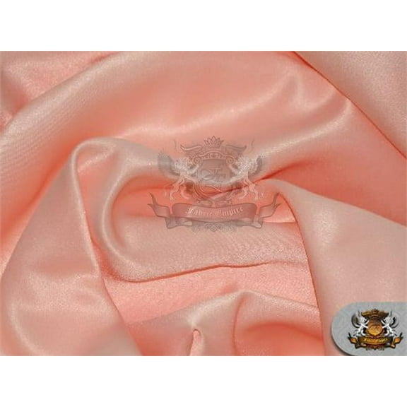 Satin L'amour Solid Fabric PEACH / 60" Wide / Sold by the yard