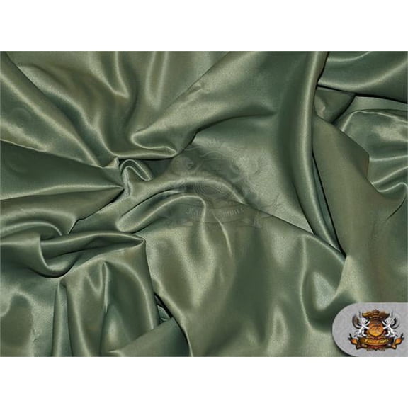 Satin L'amour Solid Fabric SAGE / 60" Wide / Sold by the yard