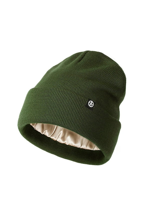 Satin Lined Beanie for Women Fashionable Winter Hats Silk Beanies Warm Soft Ribbed Knit Hat Skull Cap for Men Teen