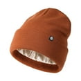 thumbnail image 1 of Satin Lined Beanie for Women Fashionable Winter Hats Silk Beanies Warm Soft Ribbed Knit Hat Skull Cap for Men Teen, 1 of 1