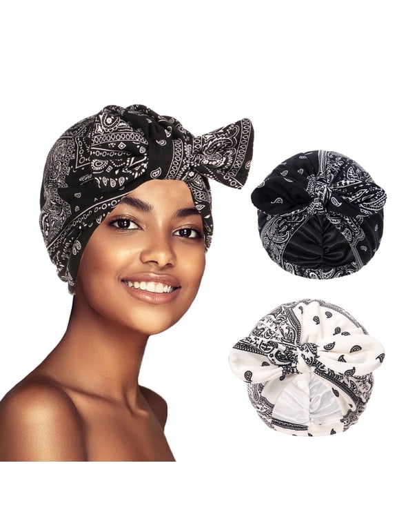 Satin Lined Beanies for Women Chemo Headwear Silky Lined Cotton Sleeping Cap