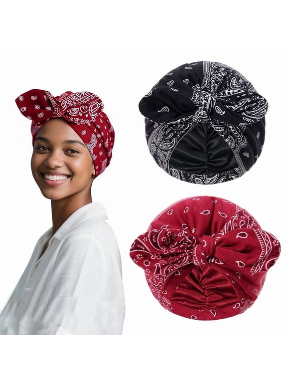 Satin Lined Beanies for Women Chemo Headwear Silky Lined Cotton Sleeping Cap
