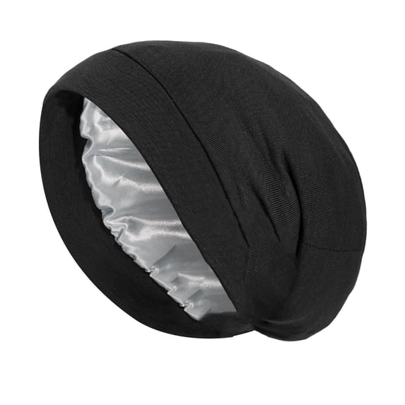 Satin Lined Bonnet for Sleeping for Women Men | Adjustable Slouchy Beanie Hat Night Sleep Cap, Hair Wrap for Curly Natural Hair
