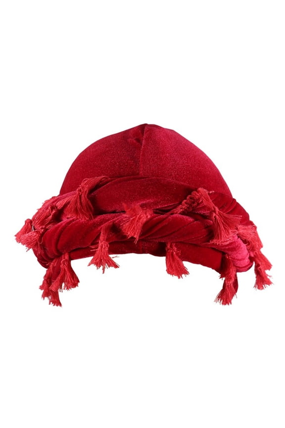 Satin-Lined Halo Turban for Men/Women – Vintage Velvet Durag Head Wrap with Tassel, Stretch Fit for Waves, Braids & Locs